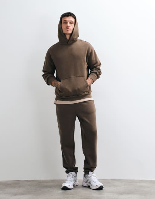ONLY & SONS relaxed fit hoodie in washed brown - part of a set, 5 of 5