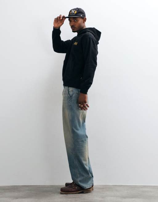 ONLY & SONS relaxed fit hoodie with park gallery back print in black, 3 of 10