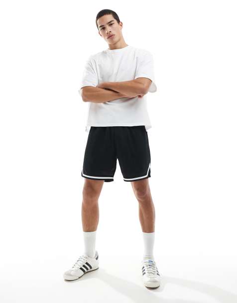 ONLY & SONS relaxed fit mesh basketball short in black