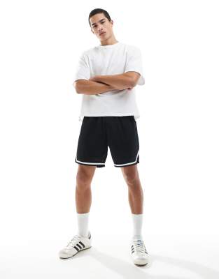 Only & Sons Relaxed Fit Mesh Basketball Shorts In Black
