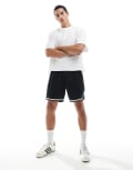 [ONLY & SONS] ONLY & SONS relaxed fit mesh basketball shorts in black XXS Jet Black