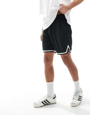 ONLY & SONS relaxed fit mesh basketball shorts in black