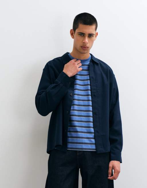 ONLY & SONS relaxed-fit overhemd in marineblauw, 2 van 5