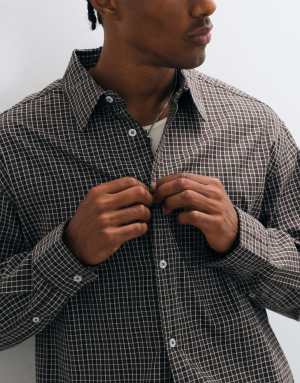 ONLY & SONS relaxed fit shirt in brown checks