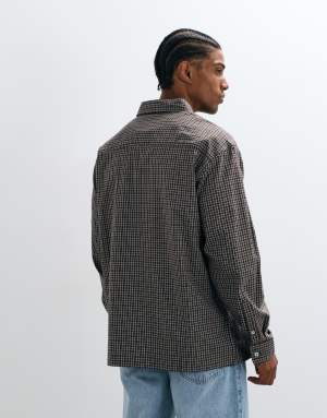 ONLY & SONS relaxed fit shirt in brown checks