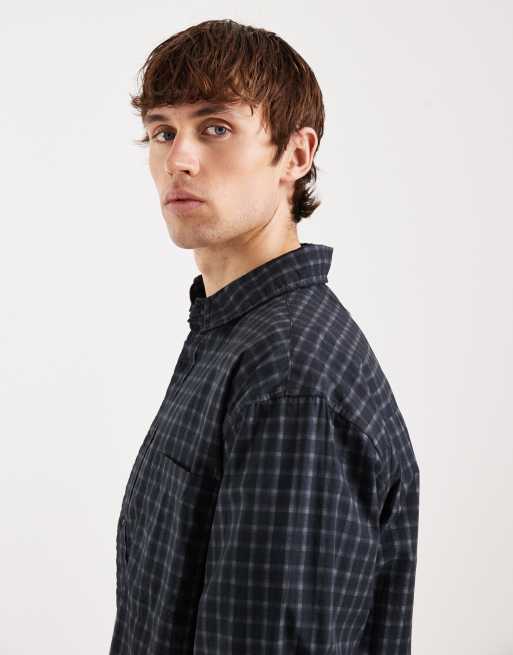 ONLY & SONS relaxed fit shirt in dark brown check, 4 of 5