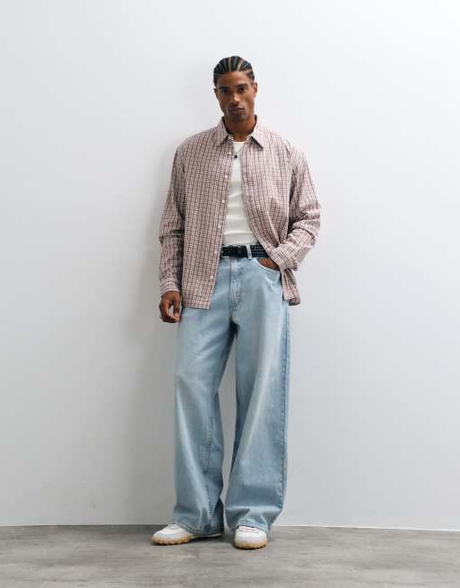 ONLY & SONS relaxed fit shirt in red & brown checks, 2 of 5