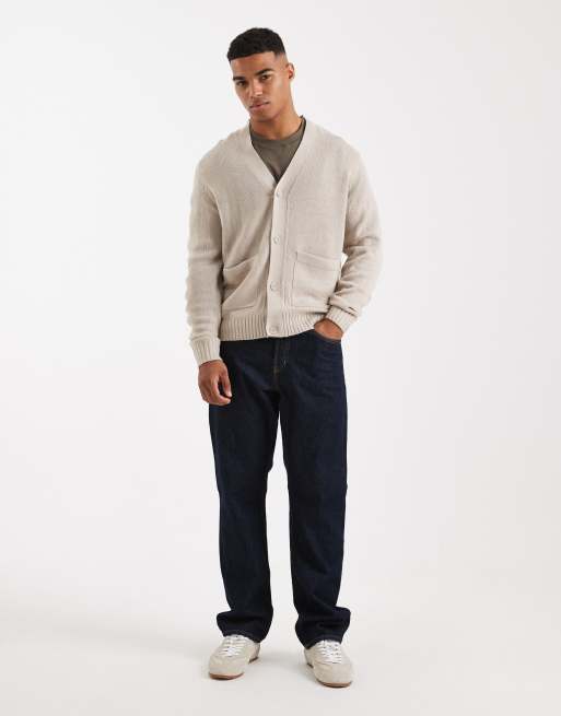 ONLY & SONS – Relaxed-Fit-Strickjacke in Steinbeige, 2 von 5