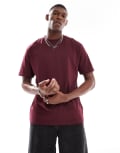 [ONLY & SONS] ONLY & SONS relaxed fit t-shirt in burgundy-Red S Port royale