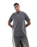 [ONLY & SONS] ONLY & SONS relaxed fit t-shirt in charcoal-Grey XS STONE
