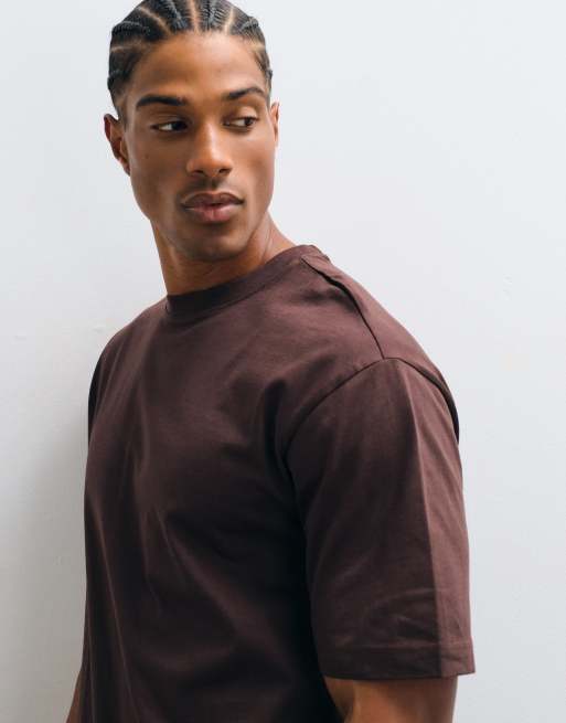 ONLY & SONS relaxed fit t-shirt in chocolate brown, 2 of 5