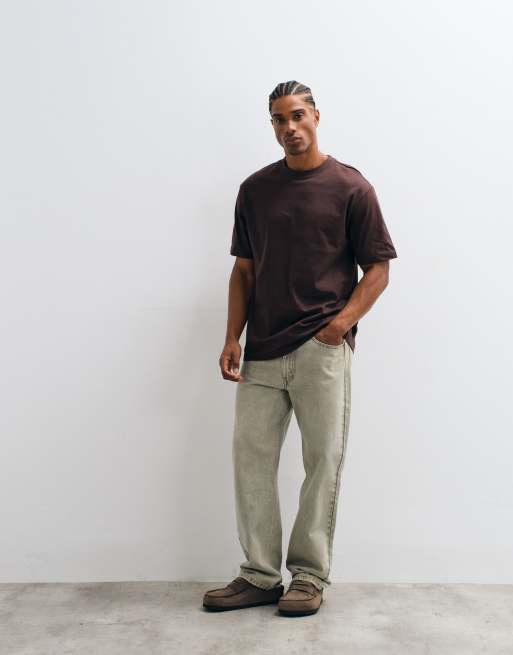ONLY & SONS relaxed fit t-shirt in chocolate brown, 3 of 5