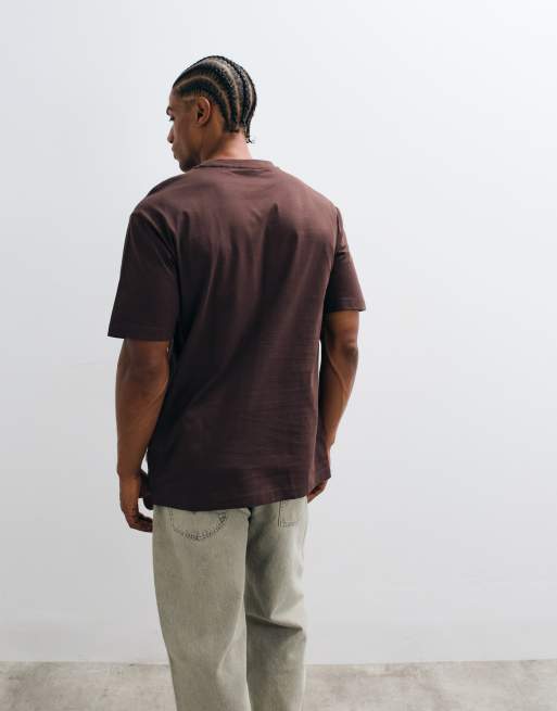 ONLY & SONS relaxed fit t-shirt in chocolate brown, 4 of 5