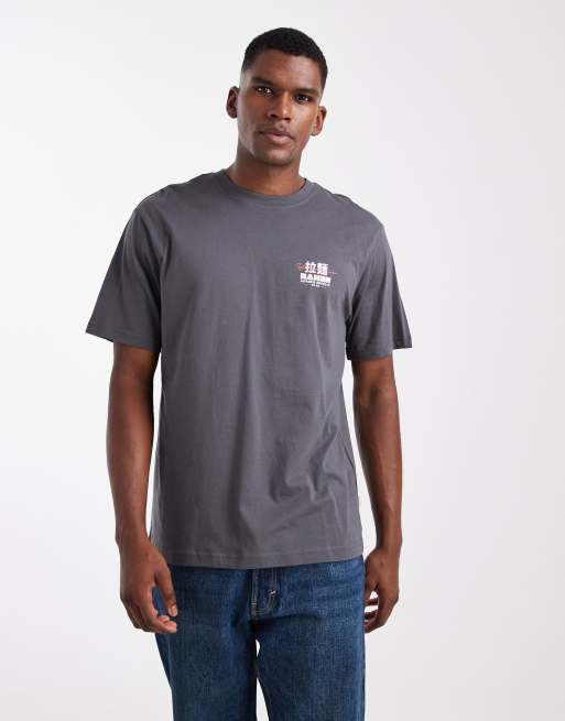 ONLY & SONS – Relaxed-Fit-T-Shirt in Dunkelgrau mit „Ramen Bowl“-Rückenprint, 3 von 5