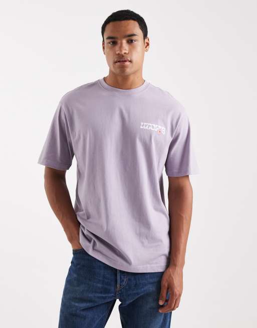 ONLY & SONS – Relaxed-Fit-T-Shirt in Flieder mit „Lisboa“-Rückenprint, 3 von 5