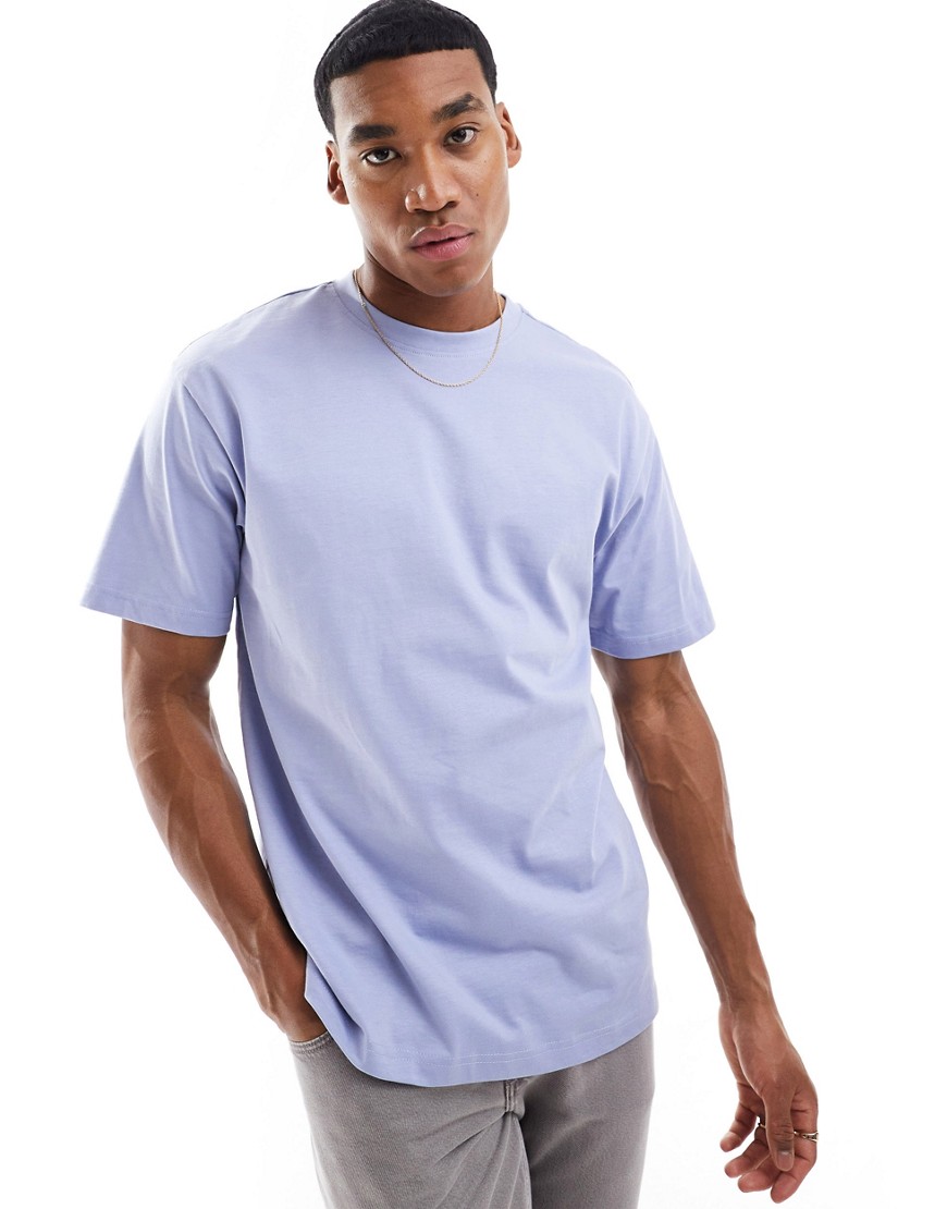 ONLY & SONS relaxed fit t-shirt in lilac grey-Blue