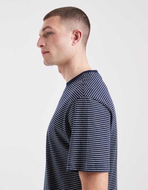 ONLY & SONS relaxed fit t-shirt in navy stripes, 4 of 5