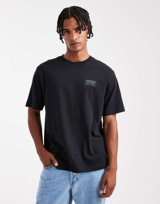 ONLY & SONS – Relaxed-Fit-T-Shirt in Schwarz mit klassischem Auto-Rückenprint, 3 von 5