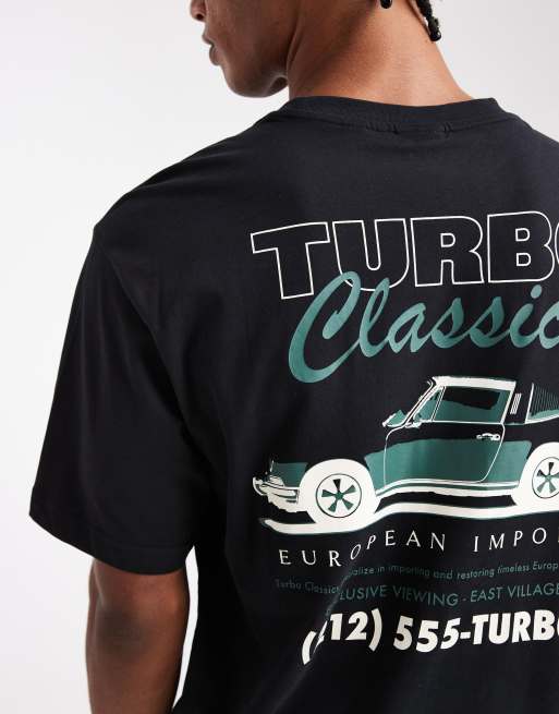 ONLY & SONS – Relaxed-Fit-T-Shirt in Schwarz mit klassischem Auto-Rückenprint, 5 von 5