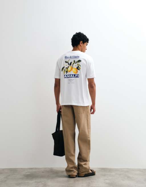 ONLY & SONS – Relaxed-Fit-T-Shirt in Weiß mit „Amalfi“-Rückenprint, 3 von 5