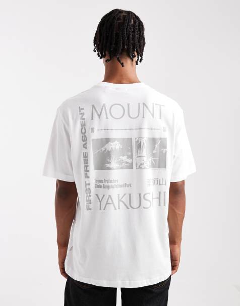 ONLY & SONS – Relaxed Fit T-Shirt in Weiß mit „Mount Yakushi“-Rückenprint - view 1