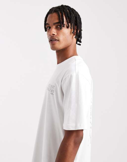 ONLY & SONS – Relaxed Fit T-Shirt in Weiß mit „Mount Yakushi“-Rückenprint, 4 von 5