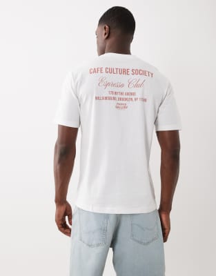 SONS - Relaxed-Fit-T-Shirt in Weiß mit „Society"- Rückenprint Weiß XL
