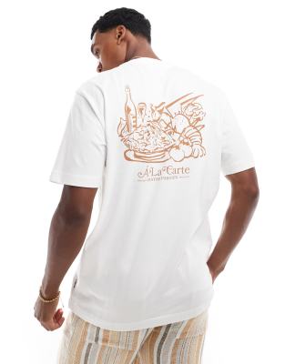 relaxed fit T-shirt with a la carte back print in off white