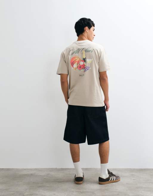 ONLY & SONS relaxed fit T-shirt with all stars back print in cream, 3 of 5