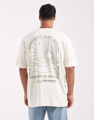 Only & Sons Relaxed Fit T-shirt With Astral Back Print In White