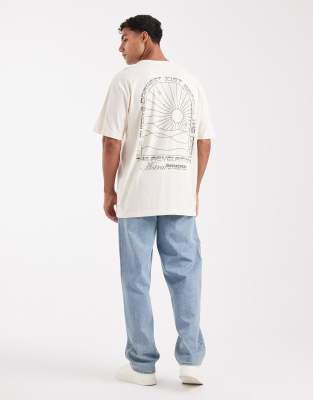 Only & Sons Relaxed Fit T-shirt With Astral Back Print In White