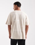 [ONLY & SONS] ONLY & SONS relaxed fit t-shirt with bohemian back print in beige-White M Silver Lining