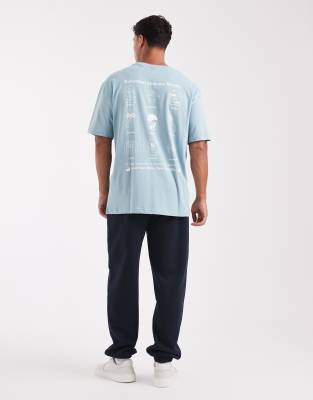 Only & Sons Relaxed Fit T-shirt With Bohemian Back Print In Blue