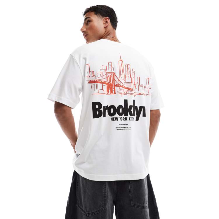 ONLY & SONS relaxed fit t-shirt with brooklyn bridge print