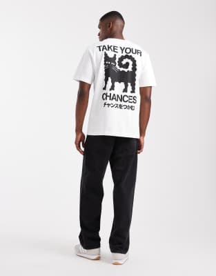 Only & Sons Relaxed Fit T-shirt With Chances Back Print In White