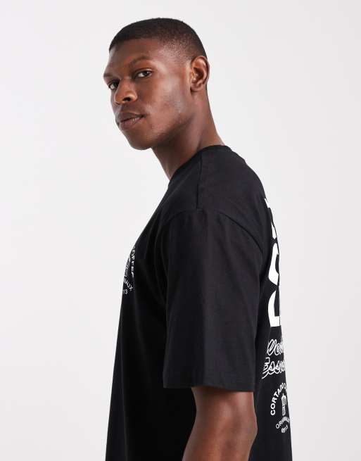 ONLY & SONS relaxed fit t-shirt with coffee back print in black, 5 of 5