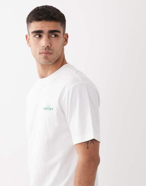 ONLY & SONS relaxed fit T-shirt with coffee stop back print in white, 4 of 5