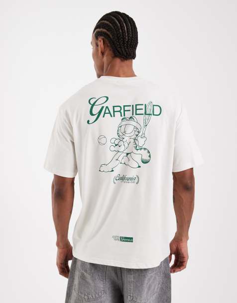 ONLY & SONS relaxed fit t-shirt with Garfield back print in cream