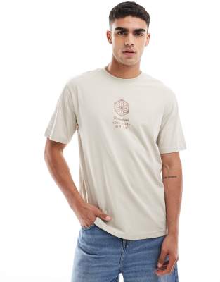 Only & Sons Relaxed Fit T-shirt With Japan Print In Neutral