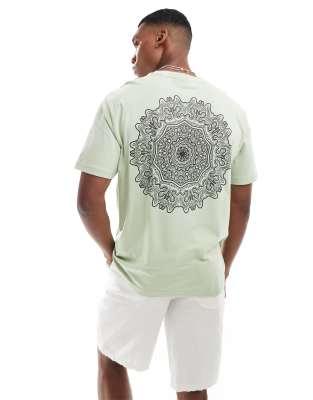 Only & Sons Relaxed Fit T-shirt With Mandala Back Print In Green