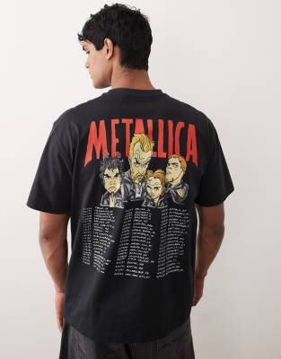 Only & Sons Relaxed Fit T-shirt With Metallica Back Print In Black