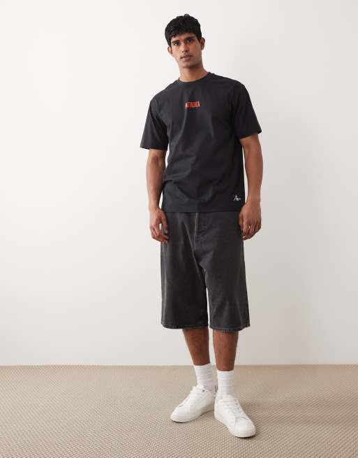 ONLY & SONS relaxed fit T-shirt with Metallica back print in black, 2 of 5