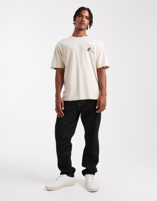 Only & Sons Relaxed Fit T-shirt With Mountain Back Print In White