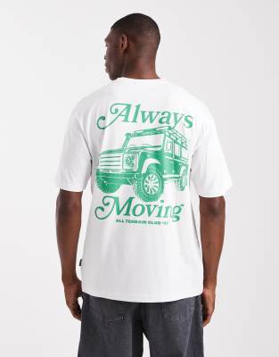 Only & Sons Relaxed Fit T-shirt With Moving Back Print In White