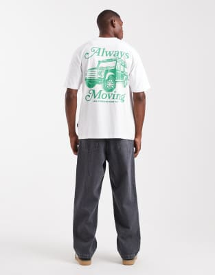 Only & Sons Relaxed Fit T-shirt With Moving Back Print In White