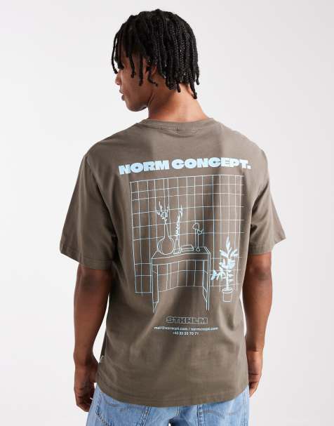 ONLY & SONS relaxed fit t-shirt with norm concept print in beige - view 1
