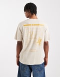 [ONLY & SONS] ONLY & SONS relaxed fit t-shirt with norm concept print in beige-Neutral XS Silver Lining