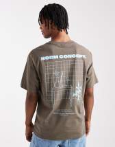 ONLY & SONS relaxed fit t-shirt with norm concept print in beige