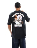[ONLY & SONS] ONLY & SONS relaxed fit t-shirt with ramen bowl back print in black 2XL BLACK