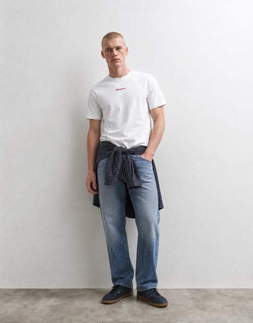 ONLY & SONS relaxed fit t-shirt with Rolling Stones back print in white, 8 of 10